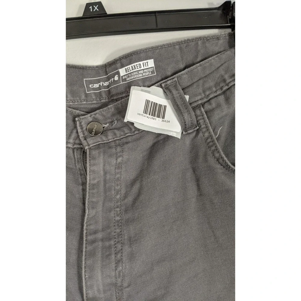 Carhartt Men's Relaxed Fit Rugged Flex Canvas Work‎ Pants Gray Size 38x30